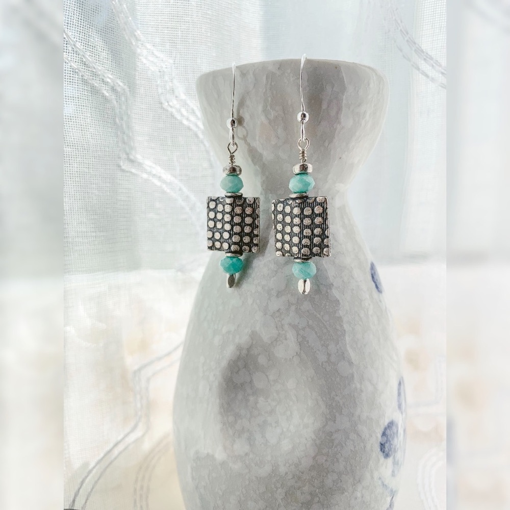 Handmade Amazonite dangle‎ earrings